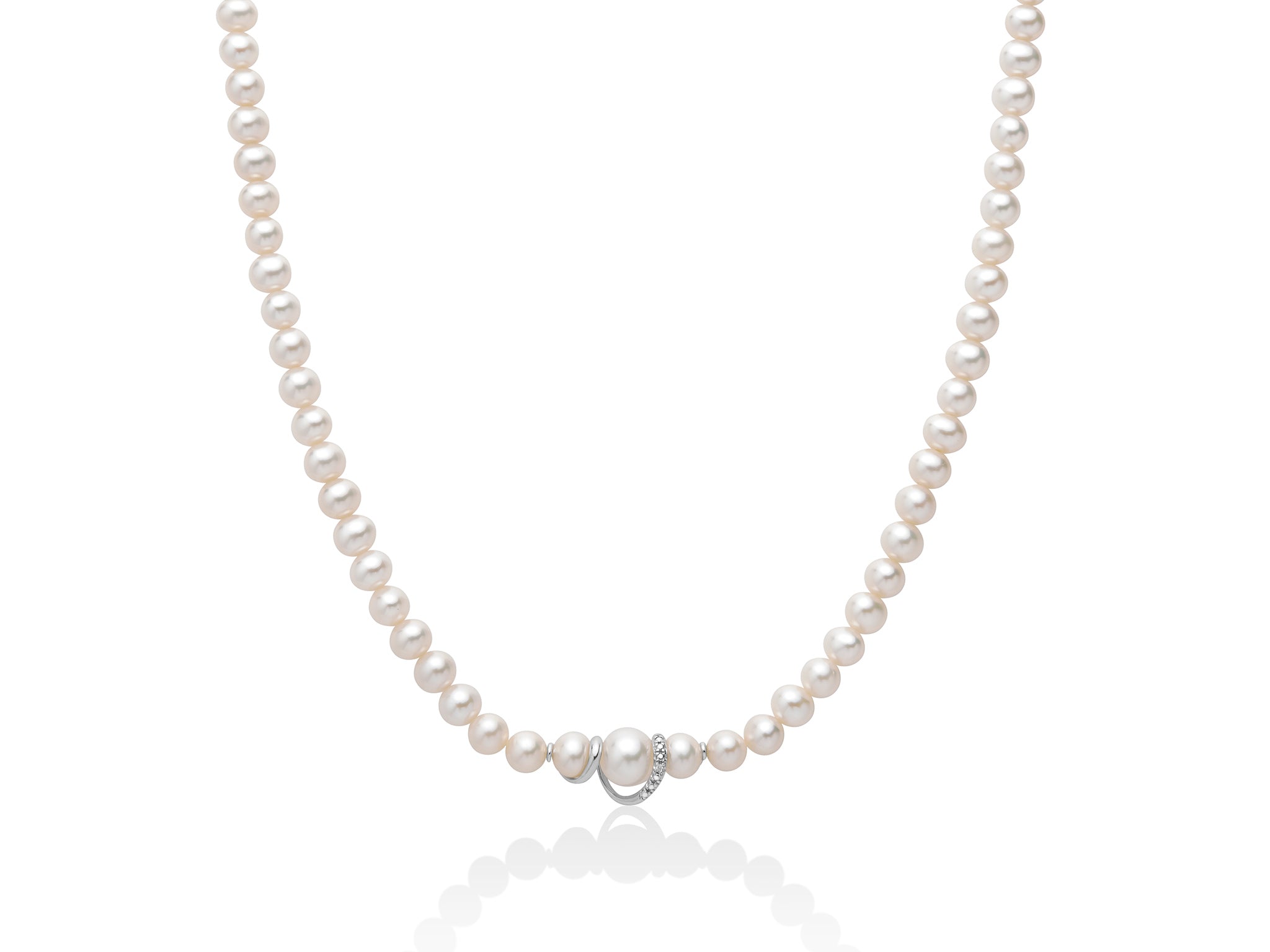 Collana Donna Miluna Filo Perle Girocollo 18 KT Diamanti PCL5742V