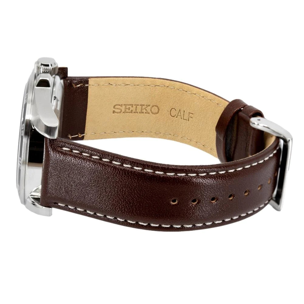 Orologio Uomo Seiko Acciaio Cinturino Pelle Marrone Kinetic Verde SKA791P1