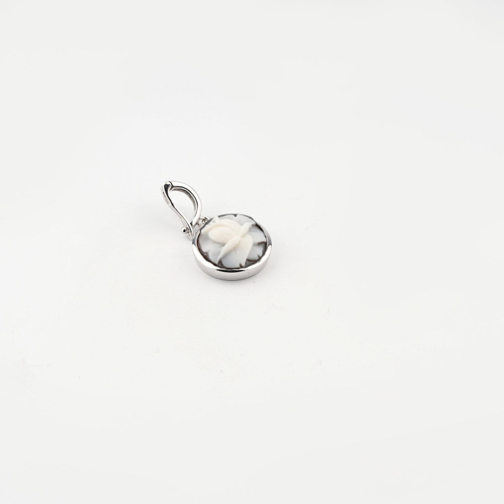 Ciondolo Donna Cameo Italiano Argento 925 Fiore Tulipano Medio P25-B