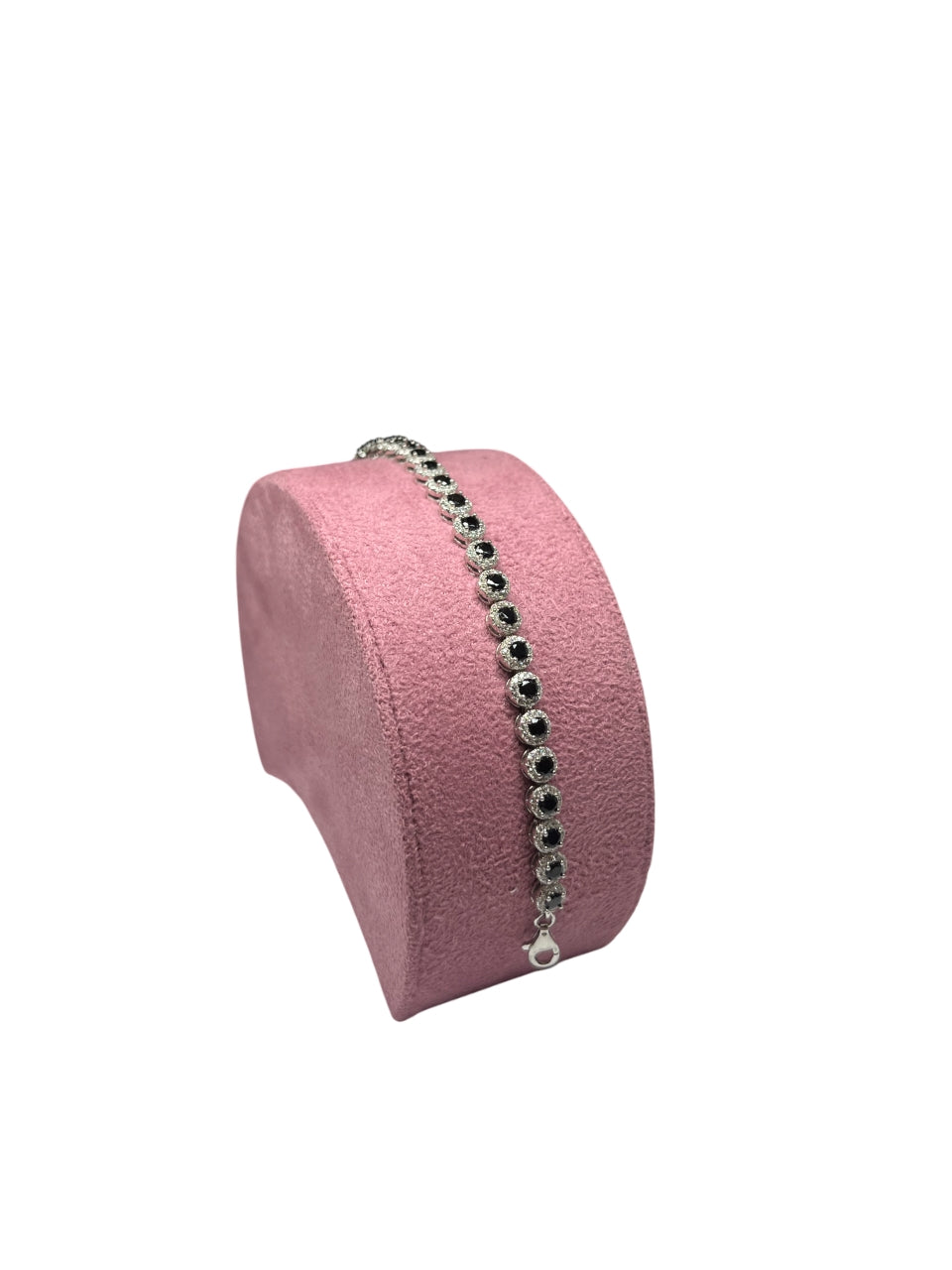 Bracciale Unisex Angelic Re Mida Tennis Argento Zirconi Bianchi Neri Tennis-17
