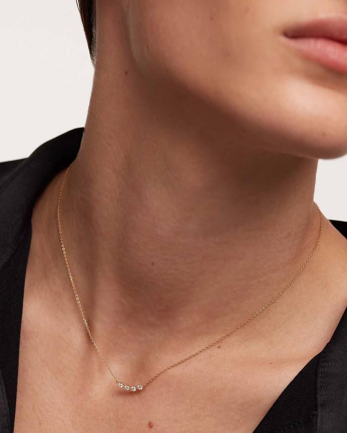 Collana Donna PDPaola Argento 925 Dorato Zirconi Bianchi CO01-366-U