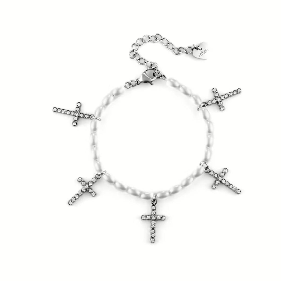 Bracciale Donna perle e croci  acciaio 4US cesare paciotti  4UBR6472W
