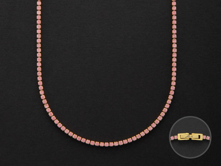 Collana Donna 4US Cesare Paciotti Acciaio Dorato Tennis Zirconi Bianchi 4UCL5843W