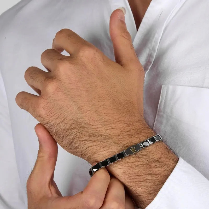 Bracciale Uomo Maserati Acciaio Ceramica Nera JM424ATZ44