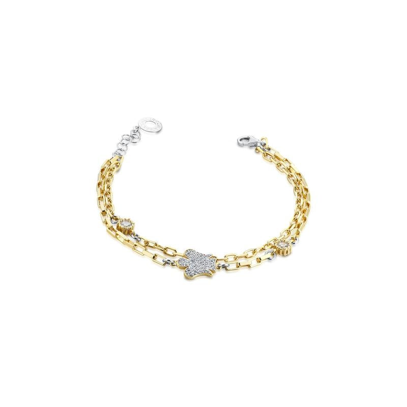 Bracciale Donna Argento 925 Roberto Giannotti Angel Zirconi Giallo Bianco GIA386