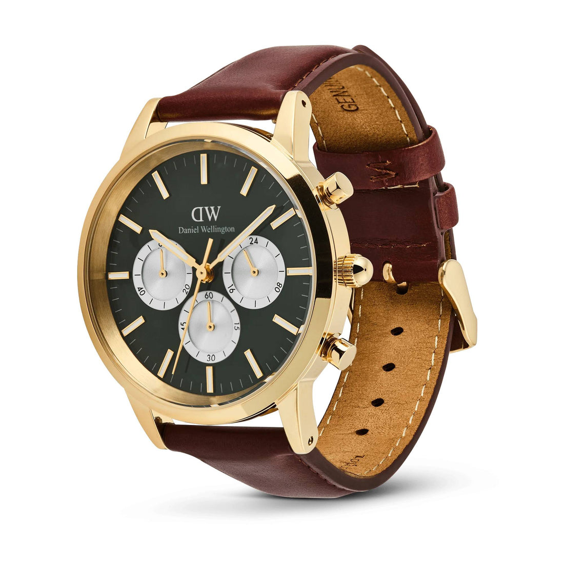 Orologio Uomo Daniel Wellington Icon Cronografo Dorato Verde DW00100876