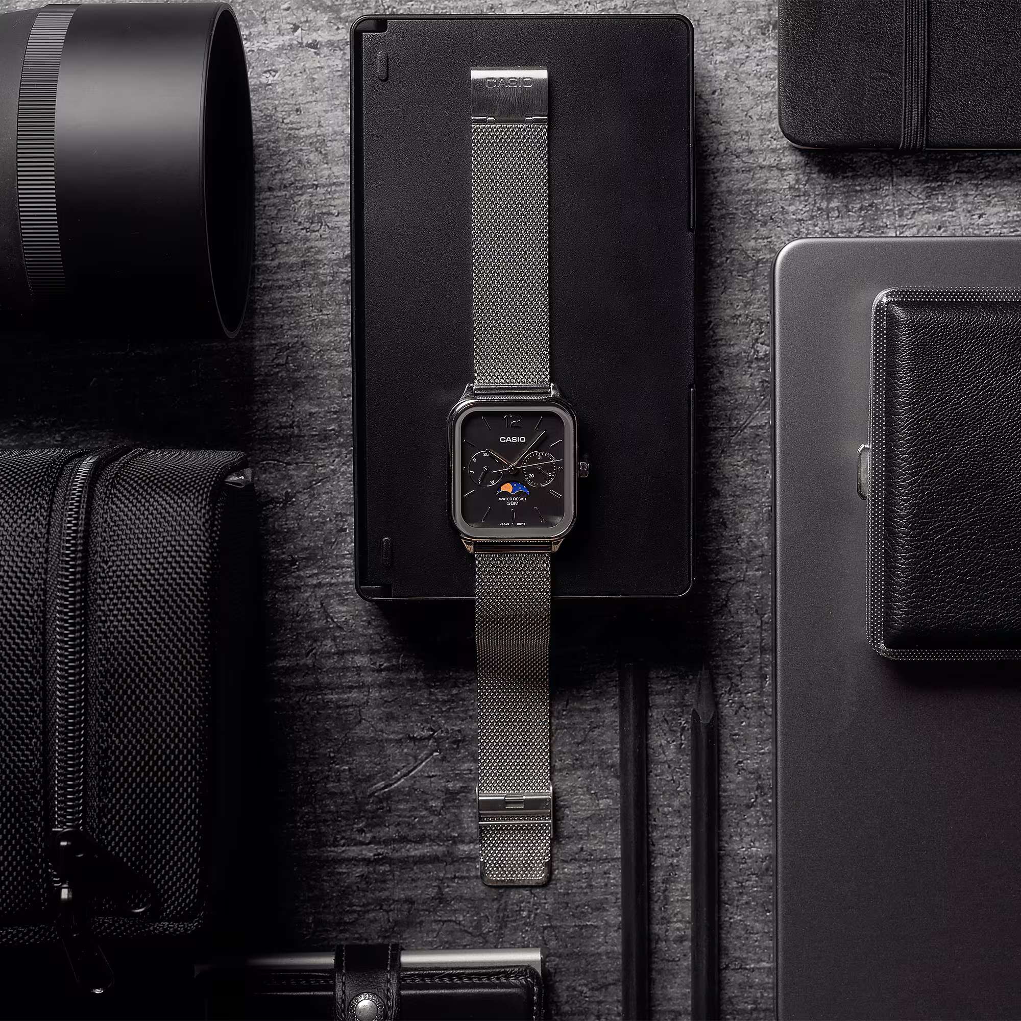 Orologio Uomo Casio Acciaio Nero Quarzo Multifunzione MTP-M305M-1AVER