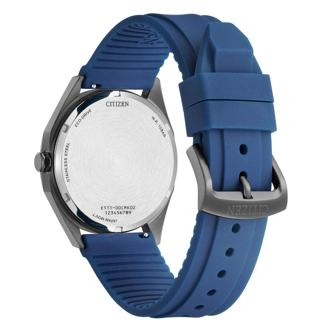 Orologio Uomo Citizen Blu Eco-Drive Solo Tempo Acciaio Gomma Data BM7638-02H