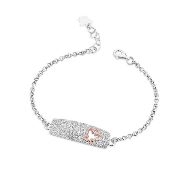 Bracciale Donna Roberto Giannotti Argento Piastrina Zirconi Angelo Traforato GIA807