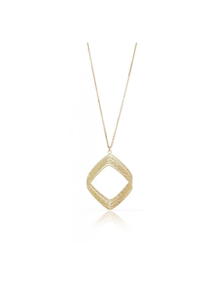 Collana Donna Unoaerre Bronzo Dorato Catena Pendente Rombo Sfaccettato 424319