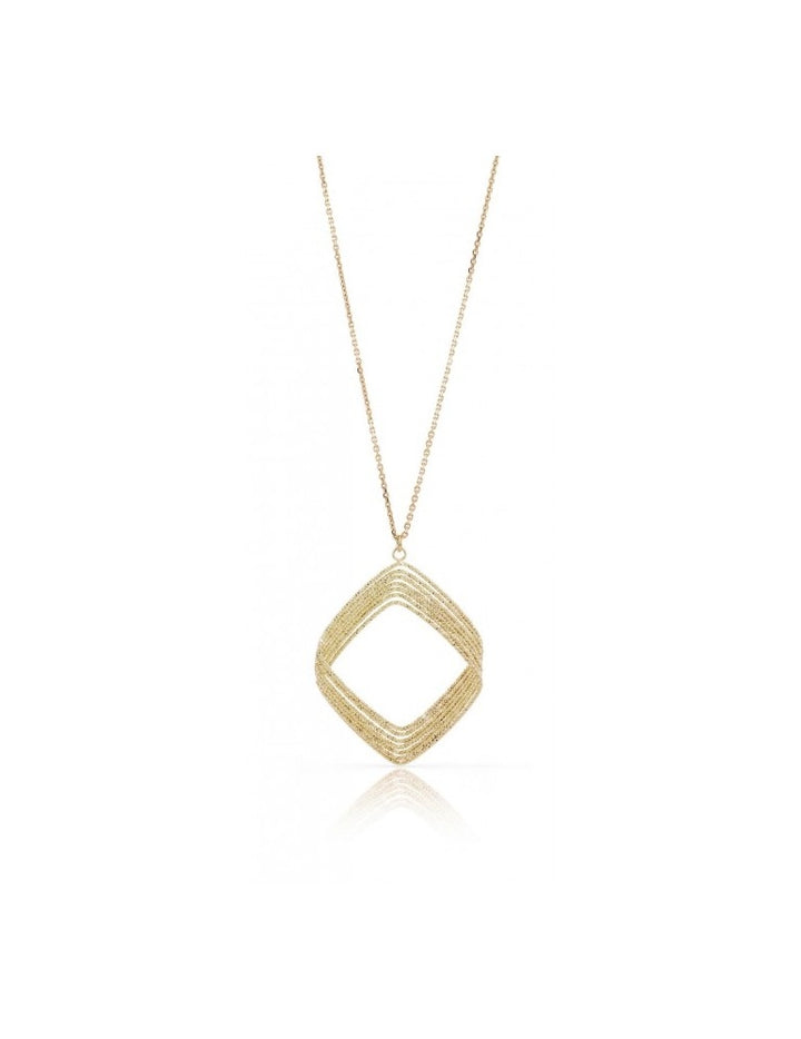 Collana Donna Unoaerre Bronzo Dorato Catena Pendente Rombo Sfaccettato 424319