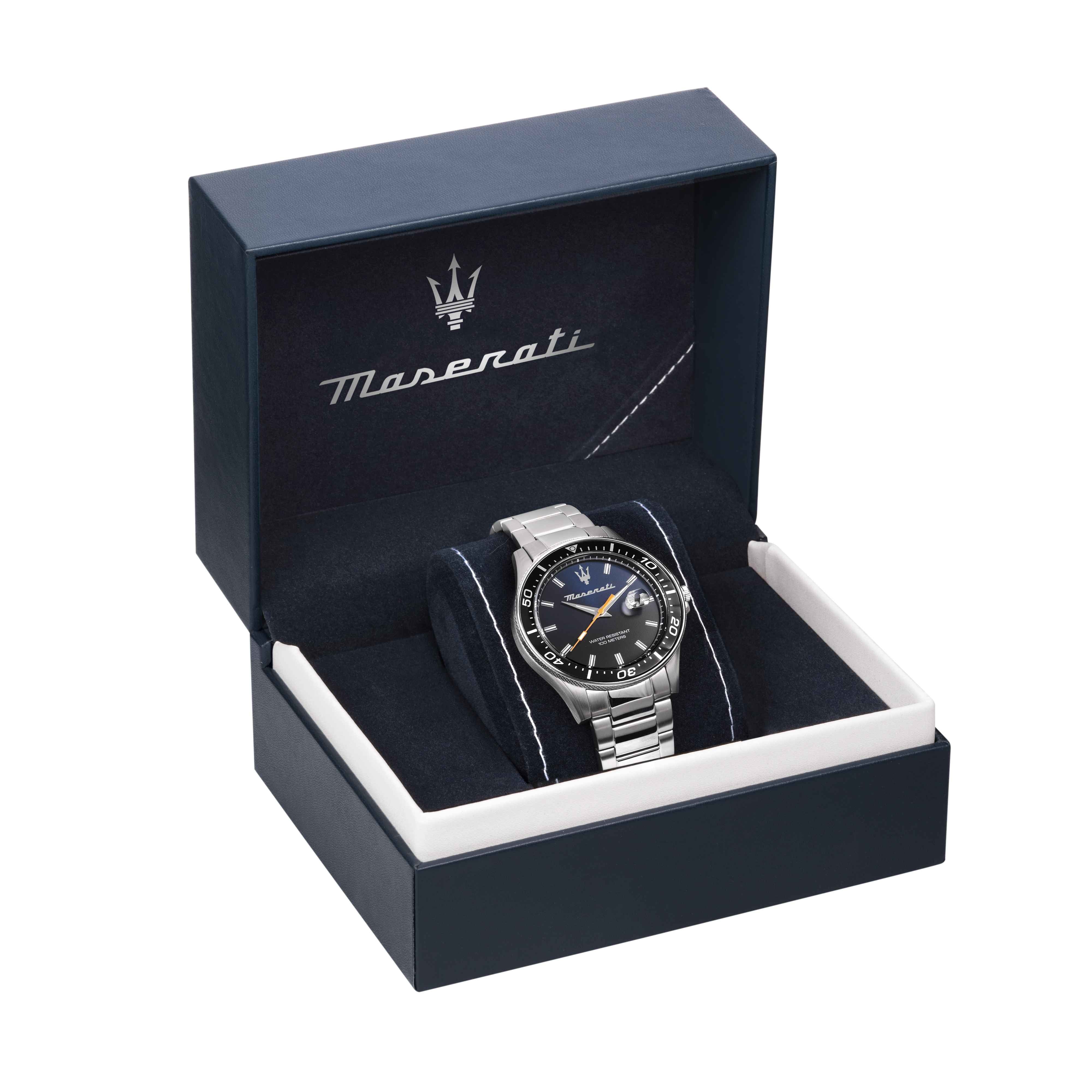 Orologio Uomo Maserati Acciaio Sfida Quarzo Solo Tempo Blu Data R8853140001