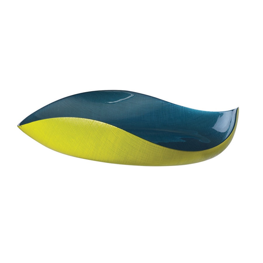 Centrotavola Cristallo Smalto Onlylux Nicchio Blu/Giallo 33cm  OL02669