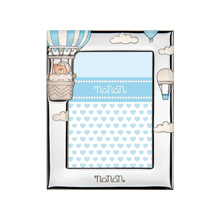 Cornice Argento Bambino Orsetto Azzurro NCO0028