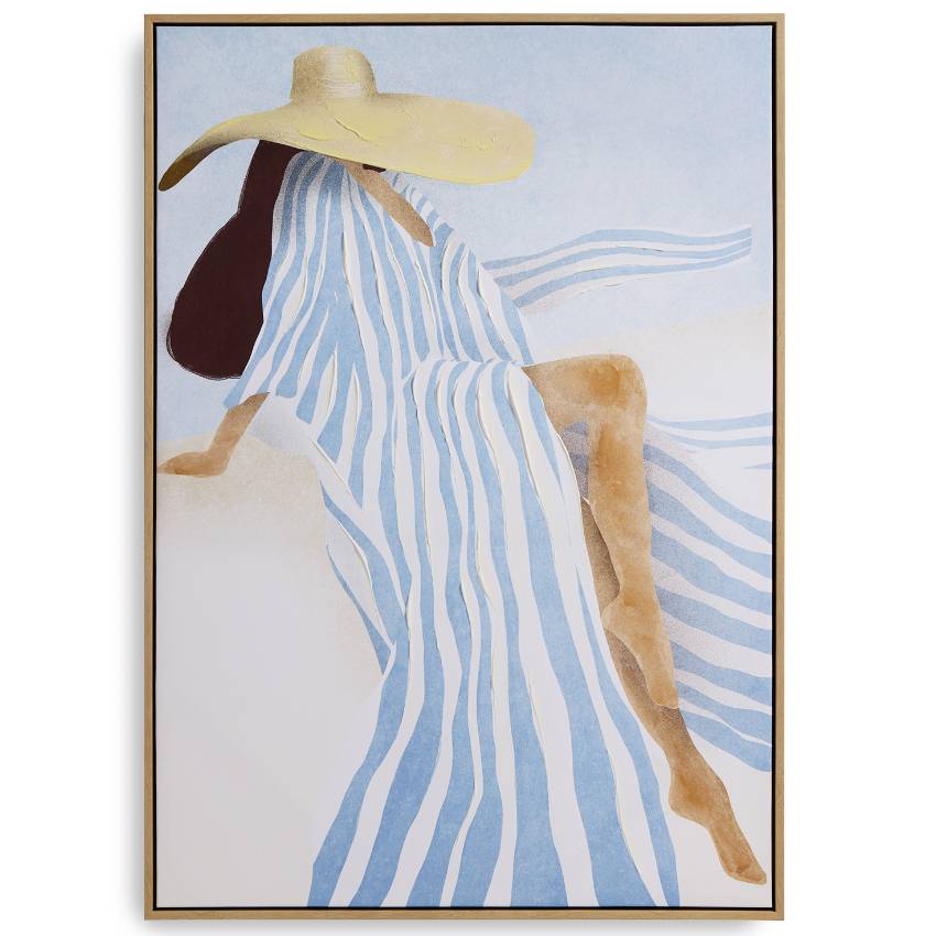 Quadro Henriette Silhouette Donna Tela Cornice Legno 73x103 D19024