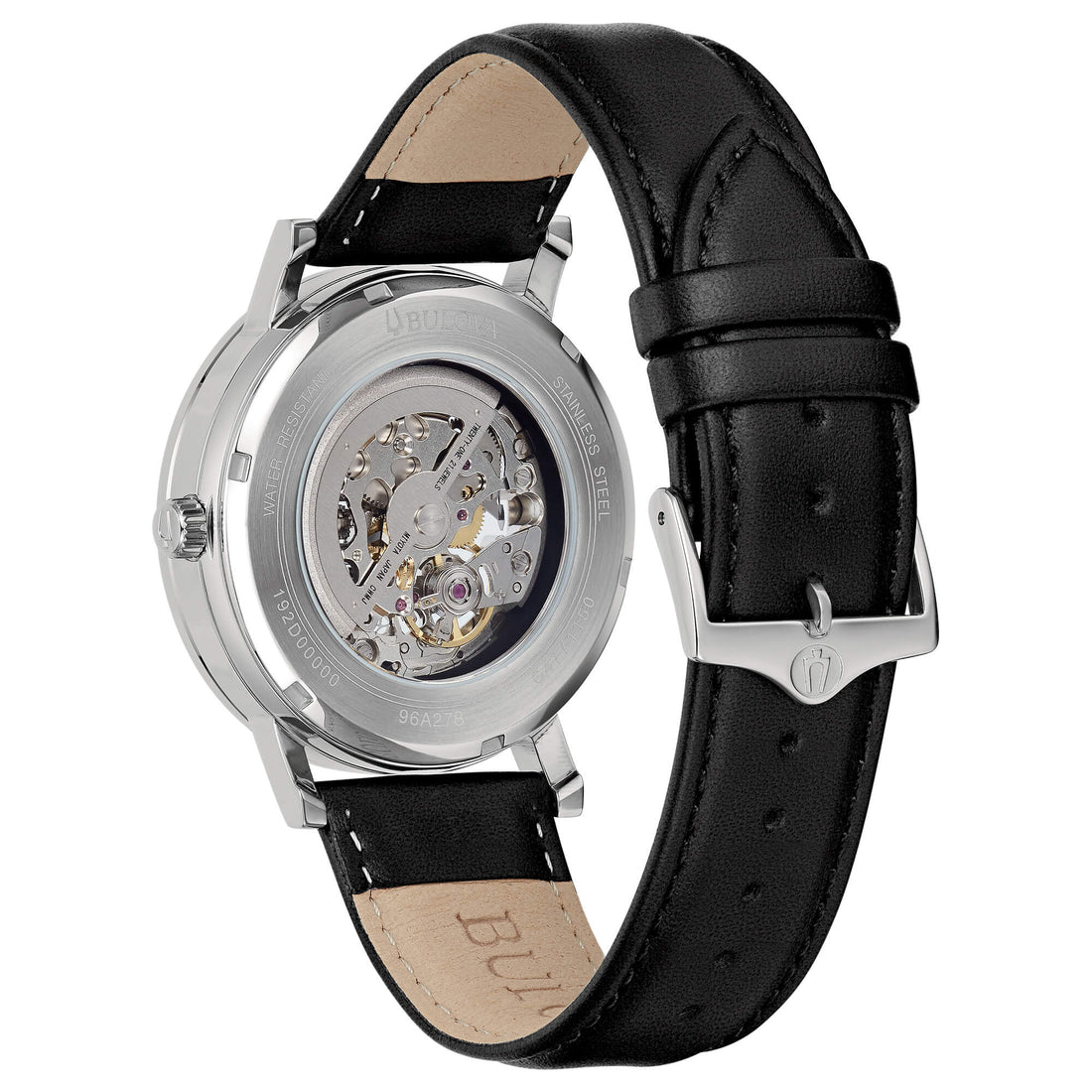 Orologio Uomo Bulova Automatico Clipper Skelethon Acciaio Open Heart Argentè 96A278