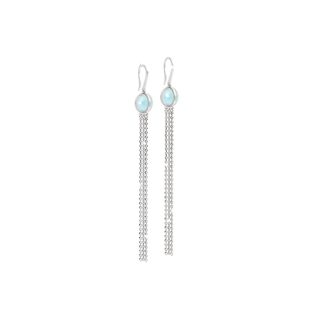 Orecchini Donna Rebecca Argento Pendente Pietra Azzurra SRIOBT04