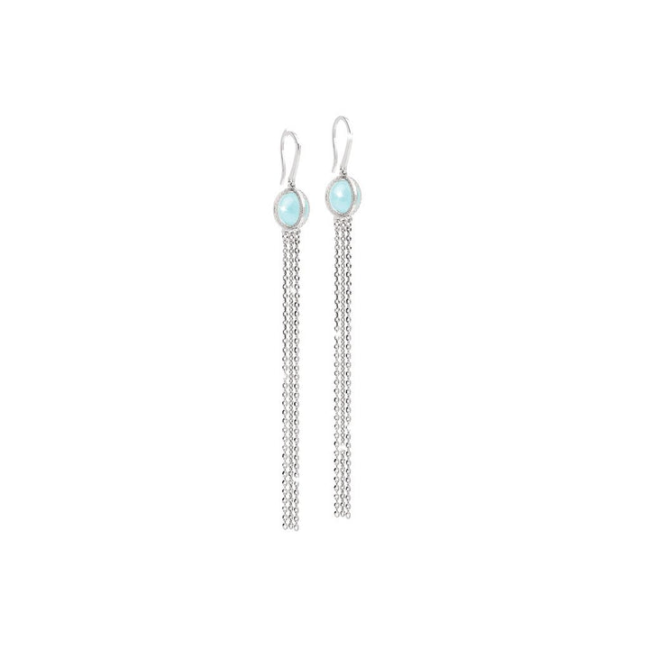 Orecchini Donna Rebecca Argento Pendente Pietra Azzurra SRIOBT04