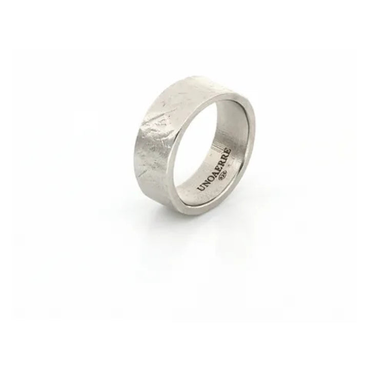 Anello Uomo Unoaerre Argento 925 a fascia martellata 502730