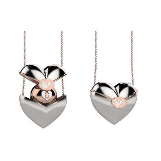 Collana Donna Nanàn Argento Chiama Angeli Cuore Aperto NAN0397