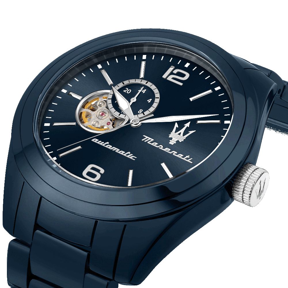 Orologio Uomo Maserati Automatico Solo Tempo Ceramica Blu Argento R8823150002