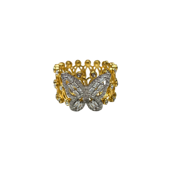 Anello-Bracciale Donna Re Mida Argento Dorato Estendibile Zirconi Fascia-3