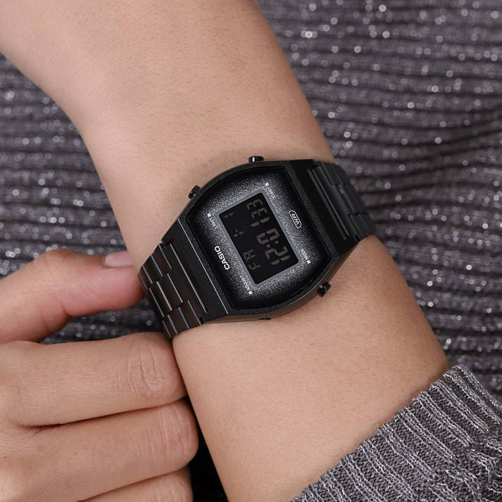 Orologio Donna Acciaio Casio Quarzo Nero PVD Digitale Vintage B640WBG-1BEF