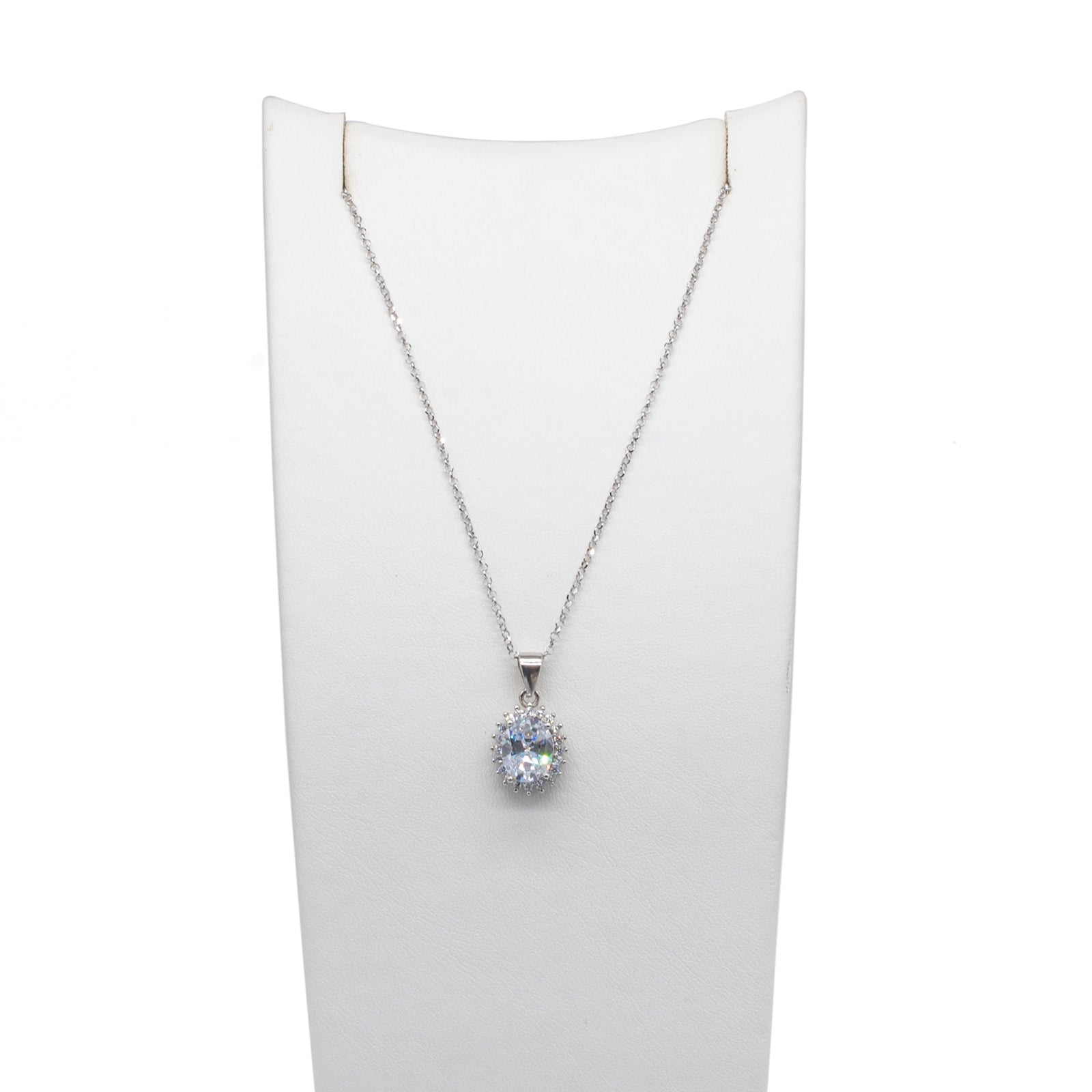 Collana Donna Re Mida Argento 925 Cestino Zirconi Bianchi C006
