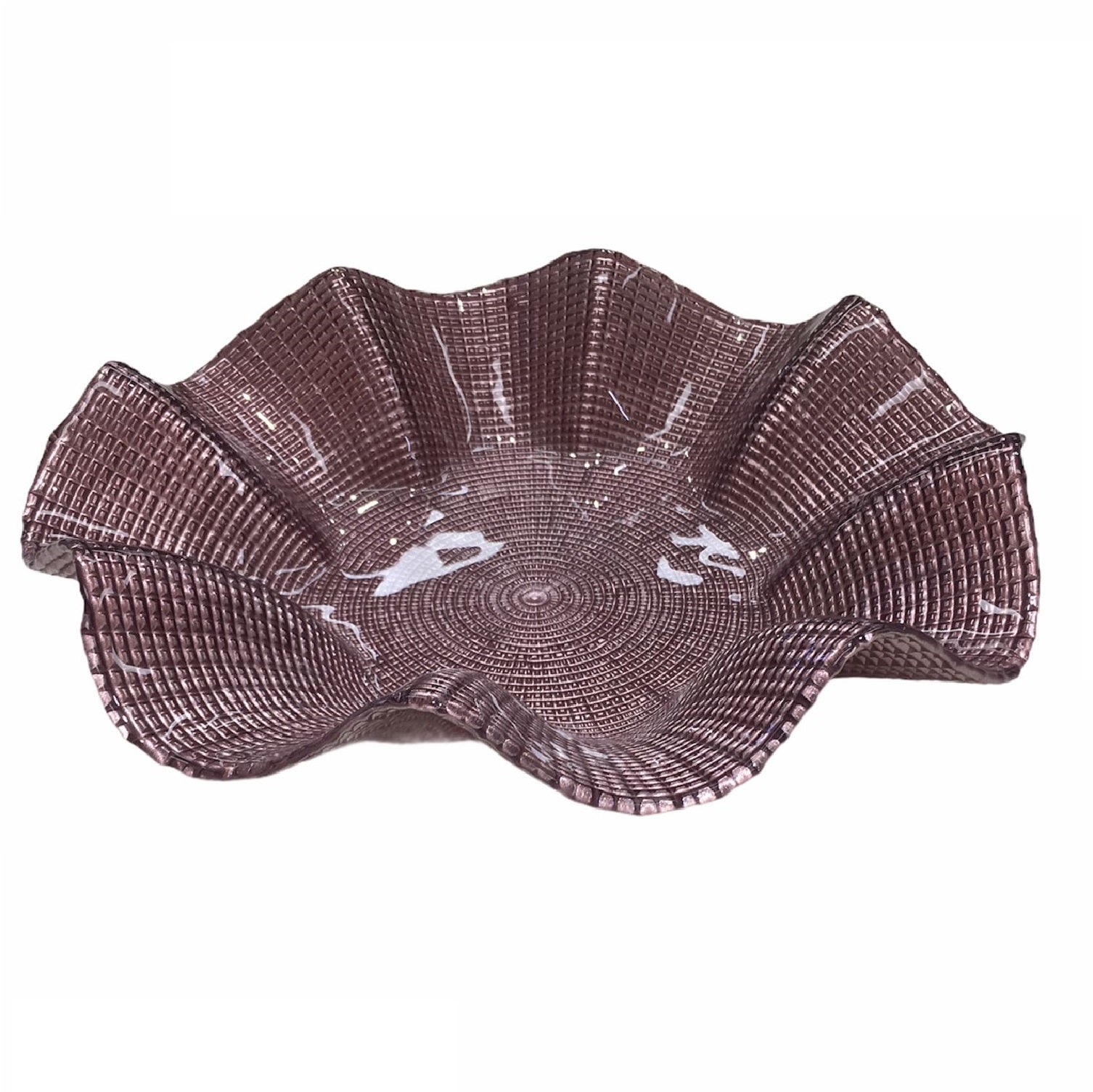 Centrotavola cristallo Onlylux Mosaico Rosa antico cm 34 OL02500