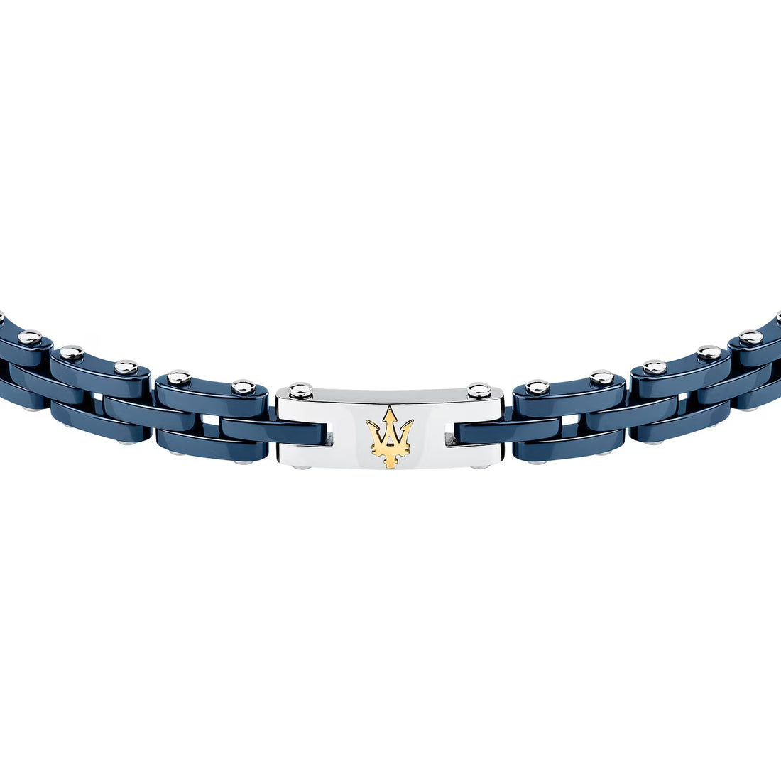Bracciale Uomo Maserati Acciaio Semirigido Ceramica Blu JM425ATZ65