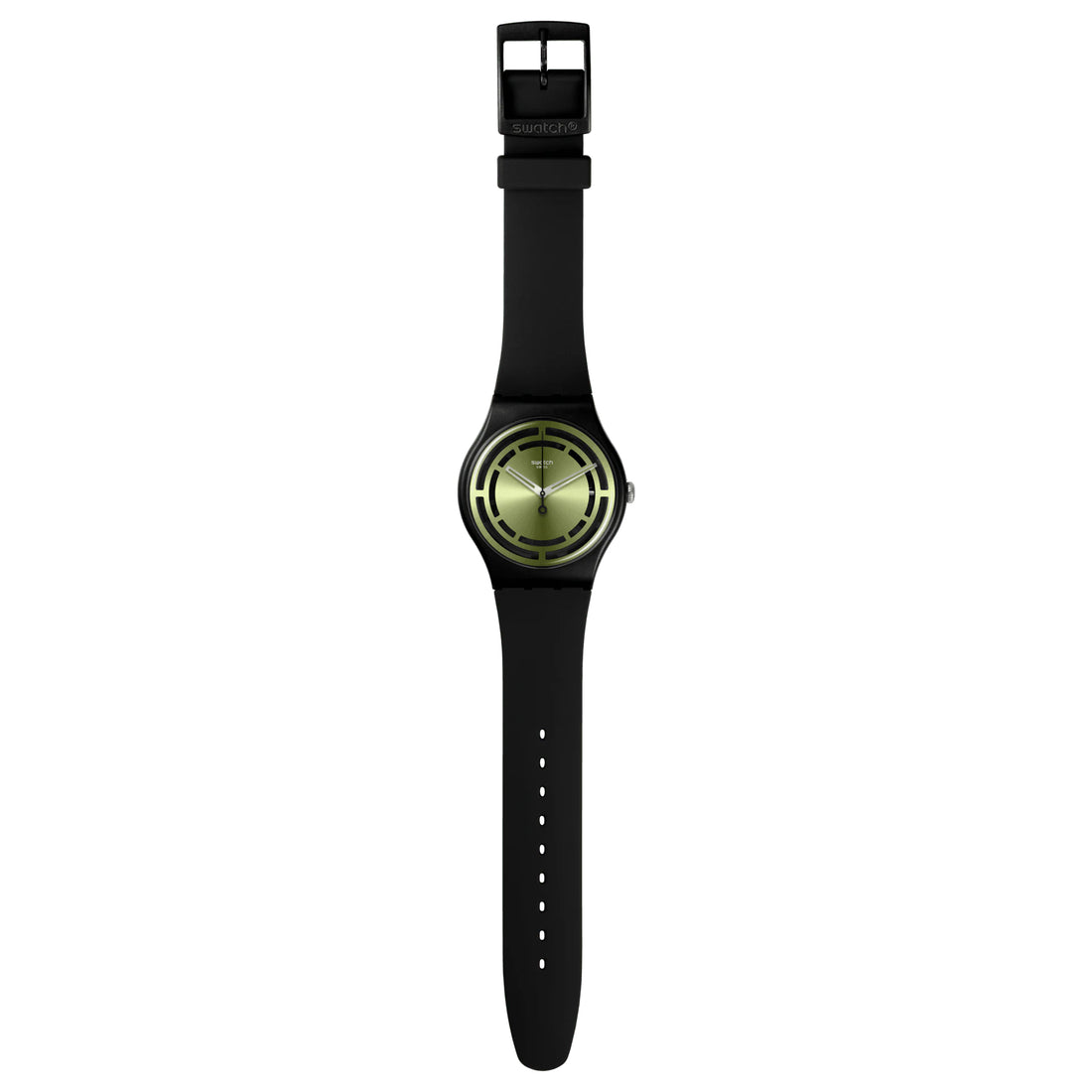 Orologio Uomo Swatch Quarzo Solo Tempo Bioceramic Nero Verde Lucido SO32B117