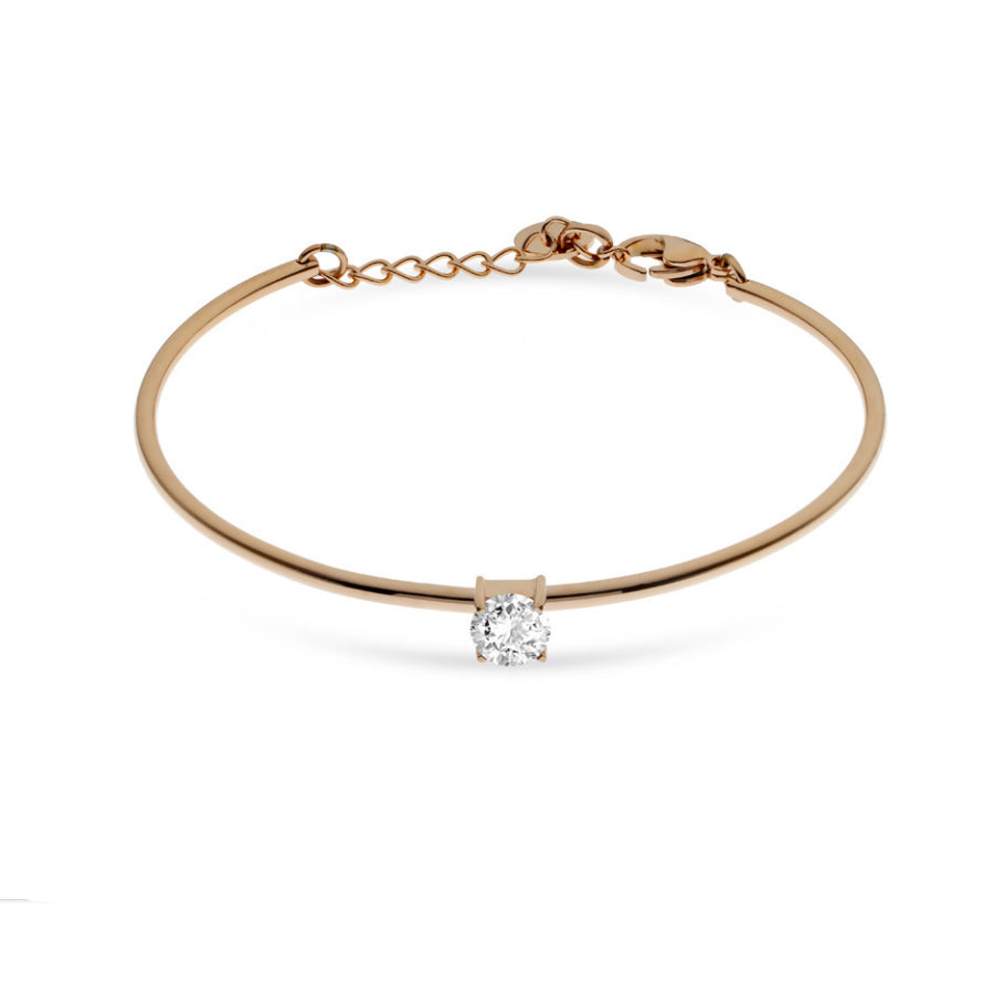 Bracciale Donna Liu Jo Acciaio Rosè Rigido Punto Luce Zircone LJ2543