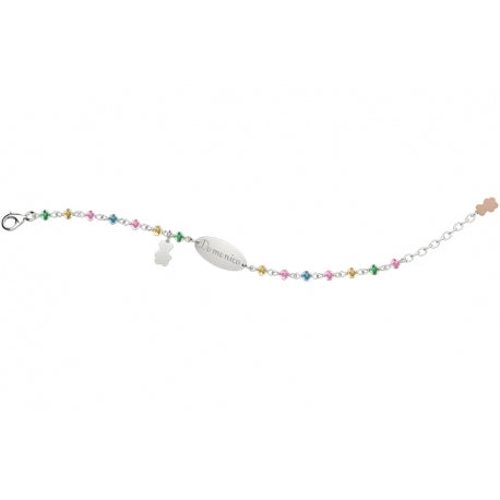 Bracciale Bambino Nanàn Argento 925 Con Cristalli Colorati Charm Orsetto NAN0242