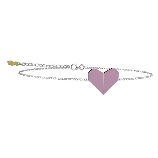 Bracciale Bambina Nanàn Argento 925 Origami Cuore Lilla NAN0712