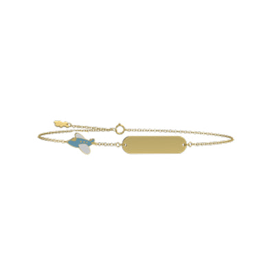 Bracciale Bambino Nanan Oro 9 KT Personalizzabile Aereoplano NGLD0094