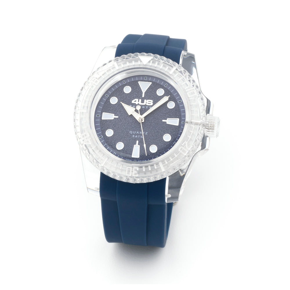 Orologio Uomo 4US Cesare Paciotti Quarzo Solo Tempo Silicone Blu T4ST368