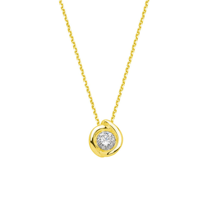 Collana Donna Mikiko Punto Luce Oro 9 KT Diamante 0,12 CT. MDGIM34R1L012