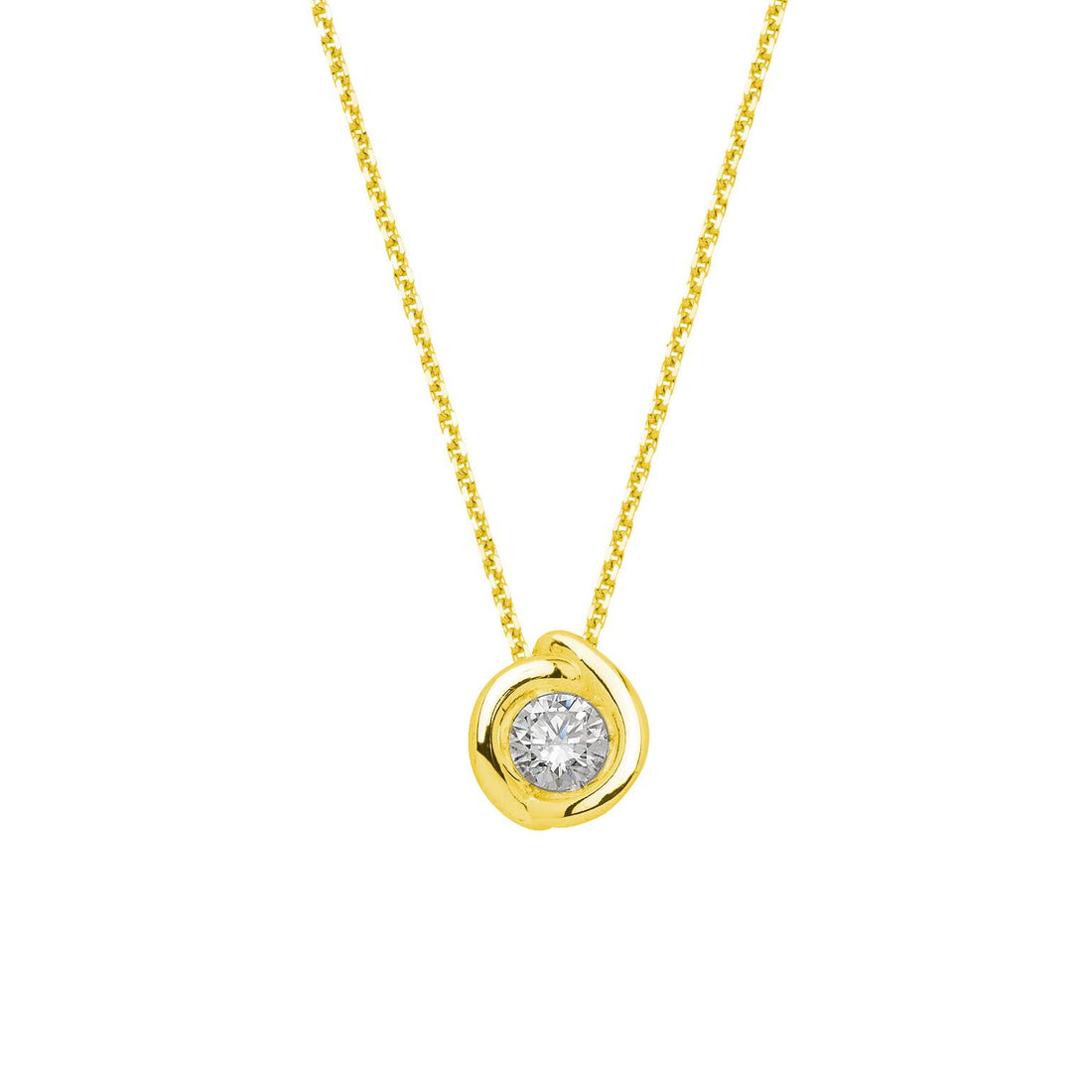Collana Donna Mikiko Punto Luce Oro 9 KT Diamante 0,08 CT. MDGIM34R1L008