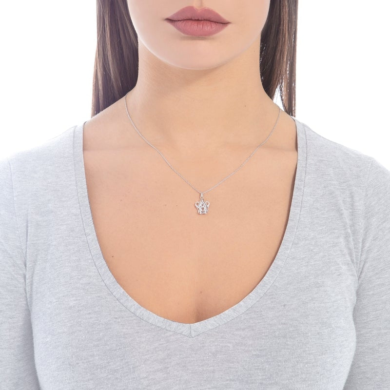 Collana Donna Oro 9 KT Angelo traforato Oro Bianco NKT292