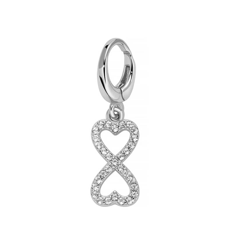 Charm Donna Miluna Pendente Argento Topazio Cuori Infinito PFD915