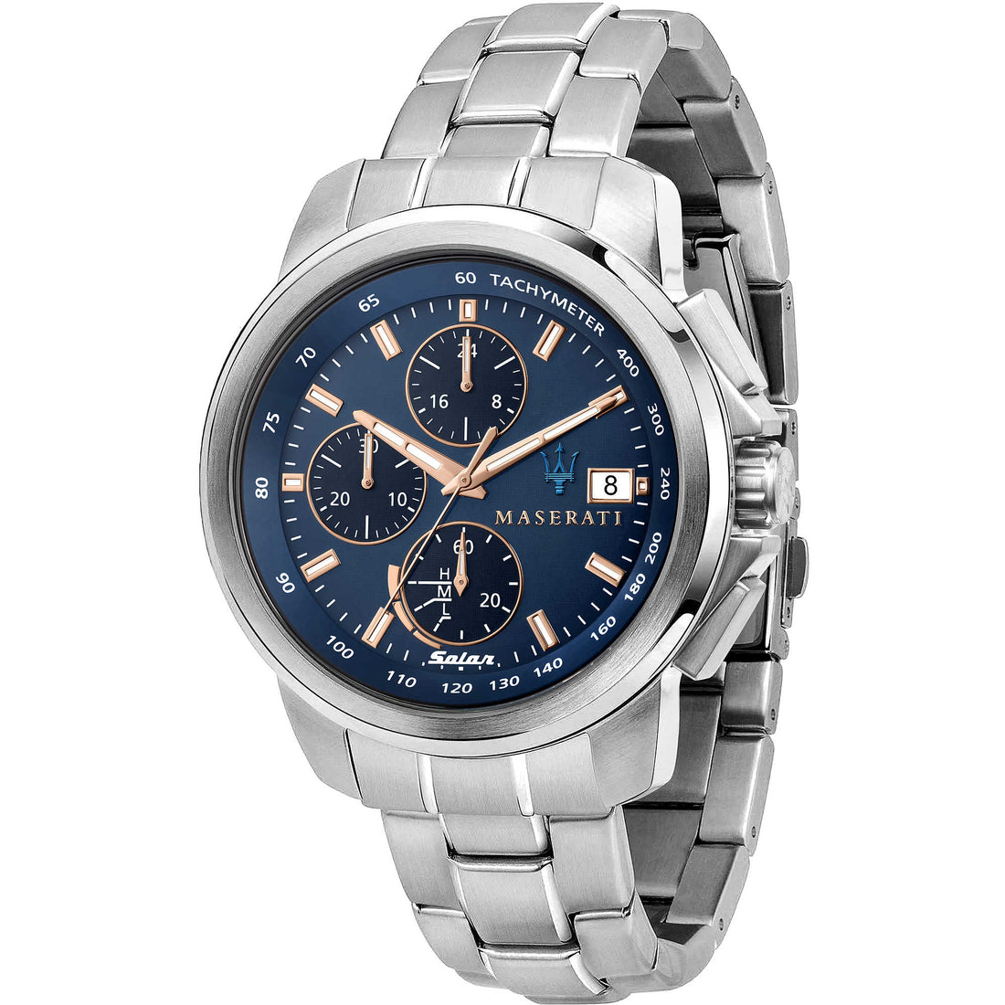 Orologio Uomo Acciaio Maserati Cronografo Carica Solare Data R8873645004