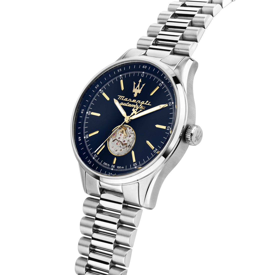 Orologio Uomo Maserati Automatico Maglia President Acciaio Blu R8823124002