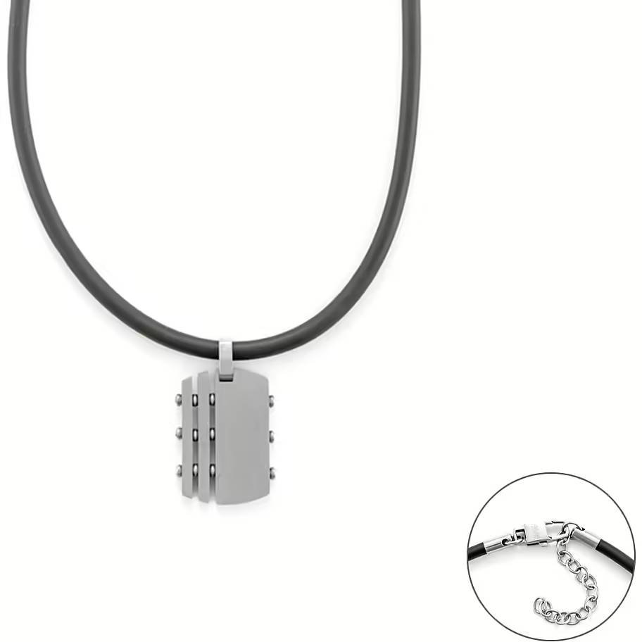Collana Uomo 4us cesare paciotti filo in Gomma e acciaio  4UCL6392