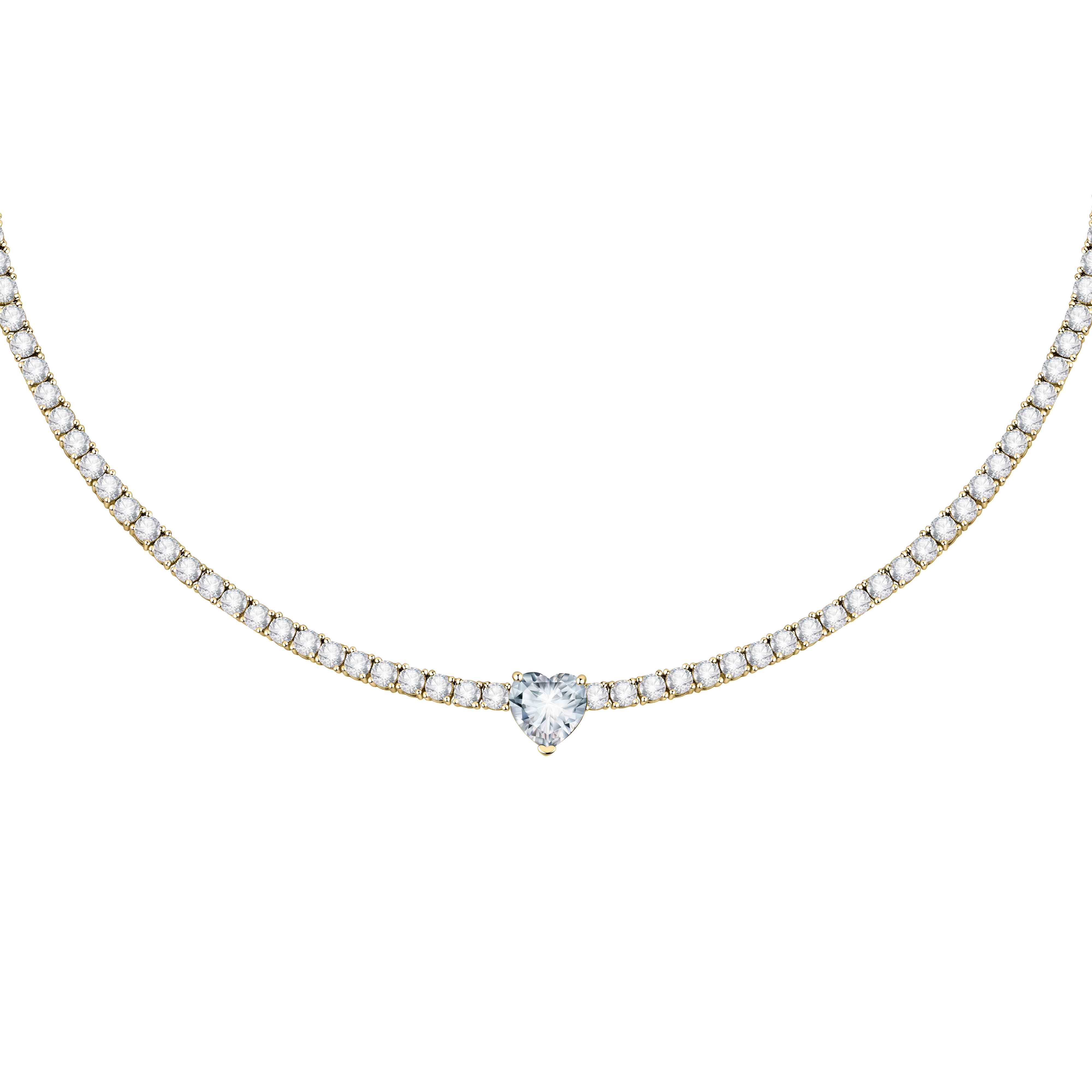 Collana Donna Chiara Ferragni Chocker Dorato Zirconi Bianchi Cuore