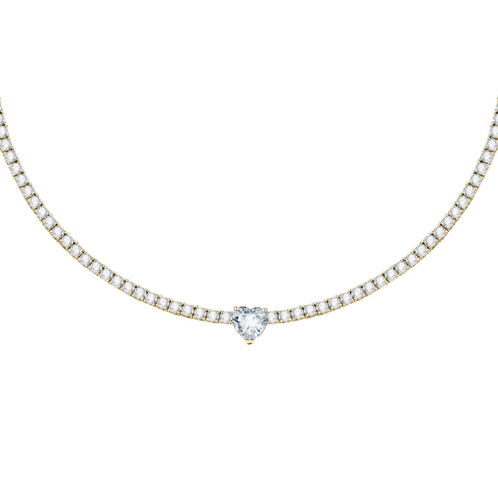 Collana Donna Chiara Ferragni Chocker Dorato Zirconi Bianchi Cuore