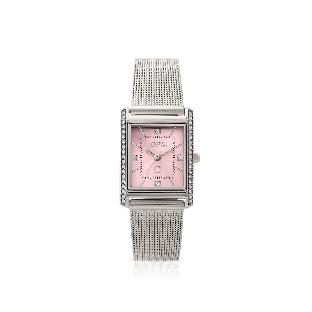 Orologio Donna Ops Rettangolare Acciaio Quarzo Rosa OPSPW-1053-2950