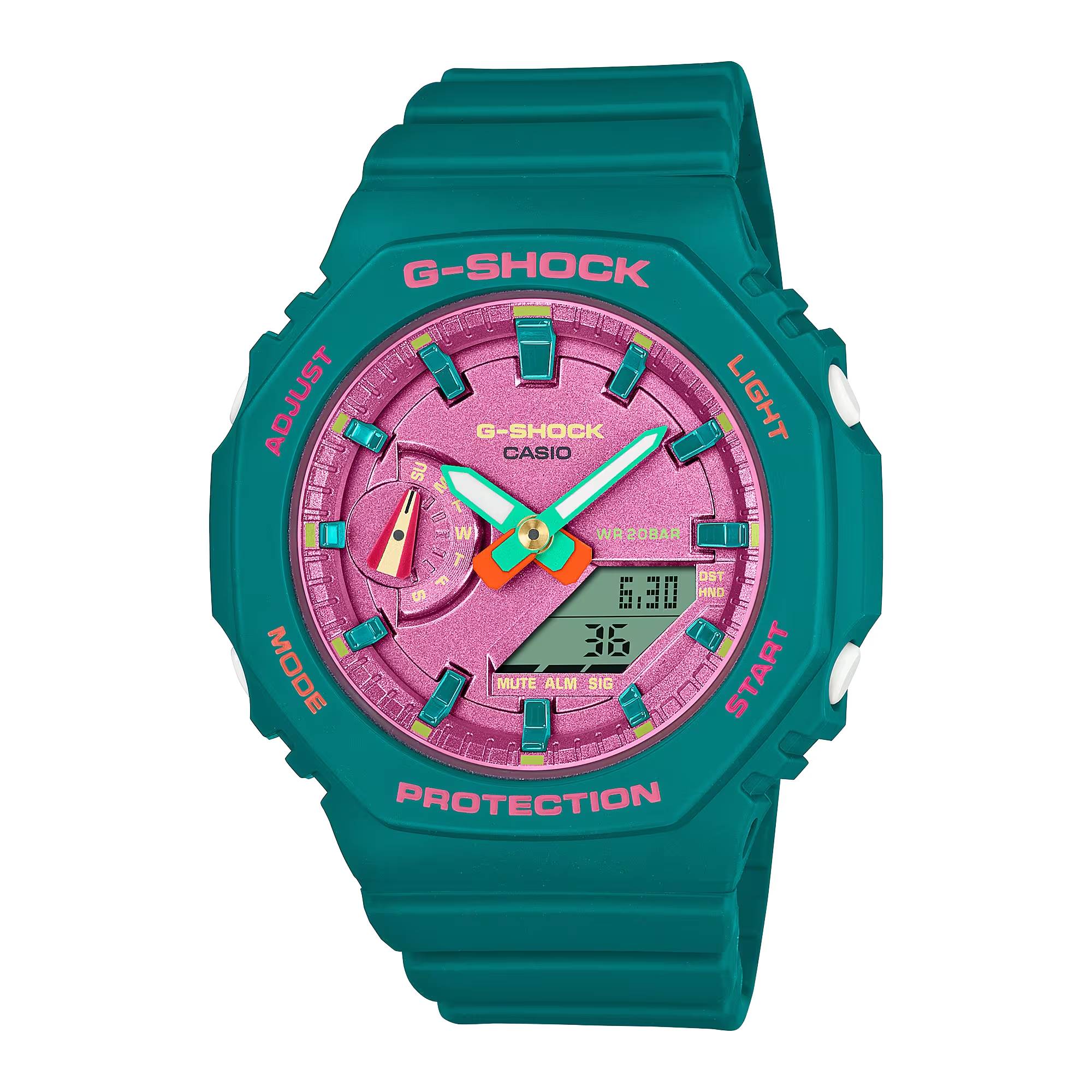 Orologio Donna Casio G-SHOCK Gomma Quarzo Blu Rosa Multicolore GMA-S2100BS-3AER