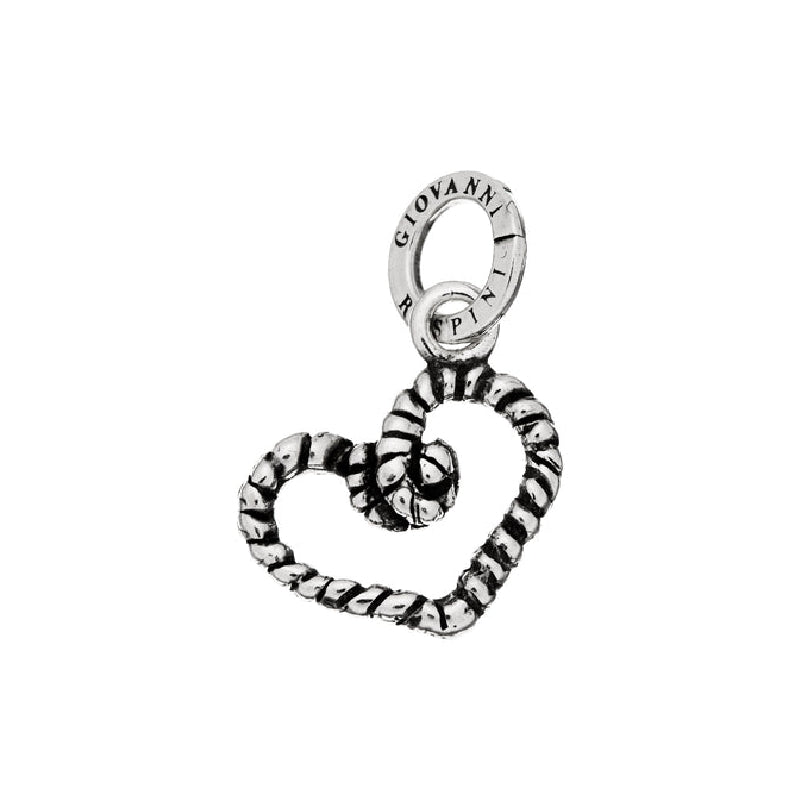 Charm Donna Giovanni Raspini Argento 925 Cuore Corda Realizzato A Mano 09466