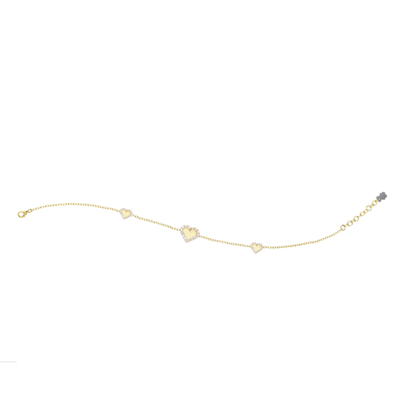 Bracciale Bambina Nanàn Argento Dorato 925 Cuore Giallo Zirconi NAN0472
