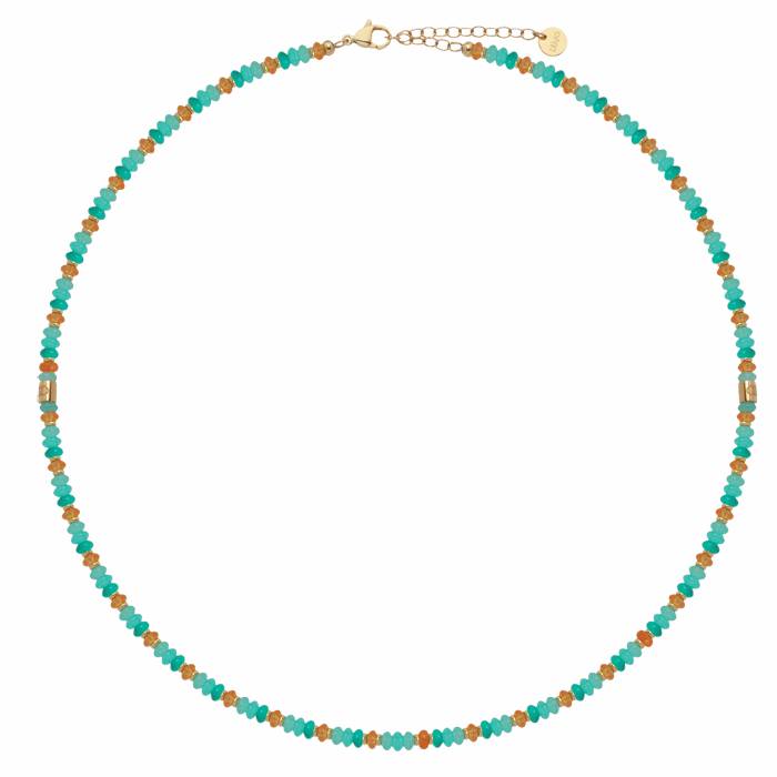 Collana Uomo Liu Jo Girocollo Acciaio Biglie Acquamarina MLJ673